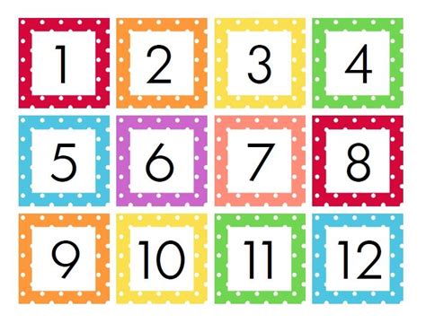 Printable Calendar Number Cards